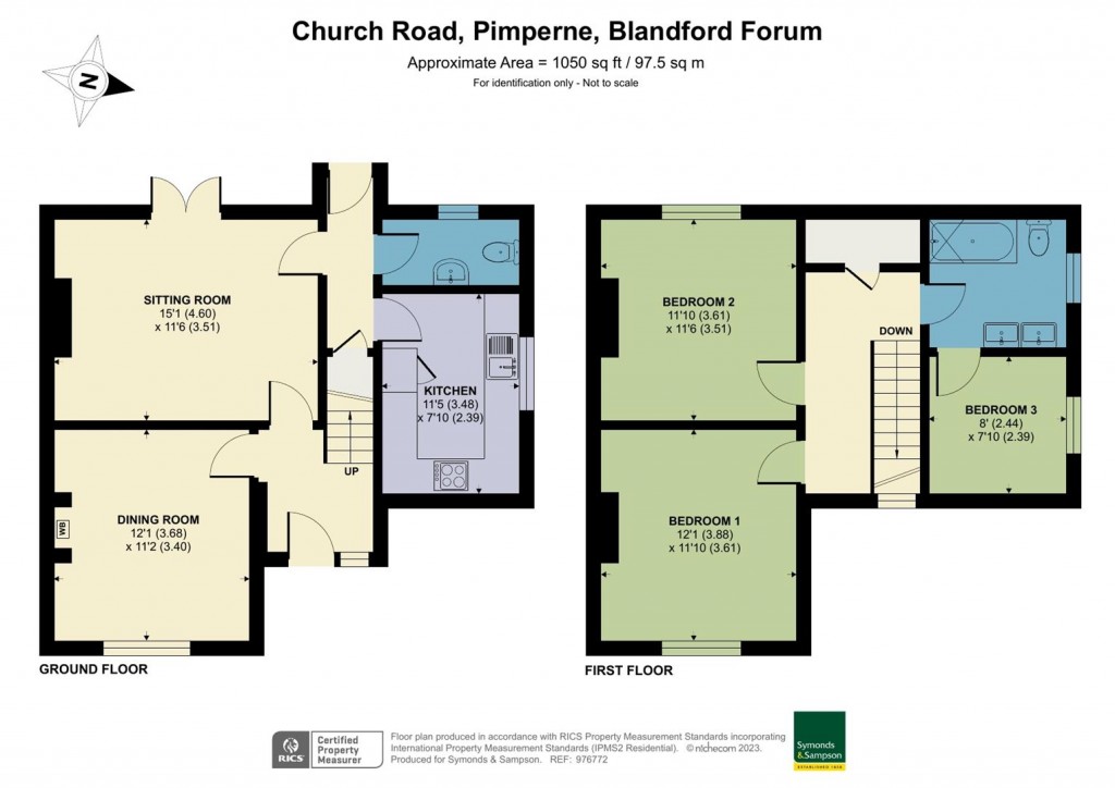 Floorplans For Church Road, Pimperne, Blandford Forum