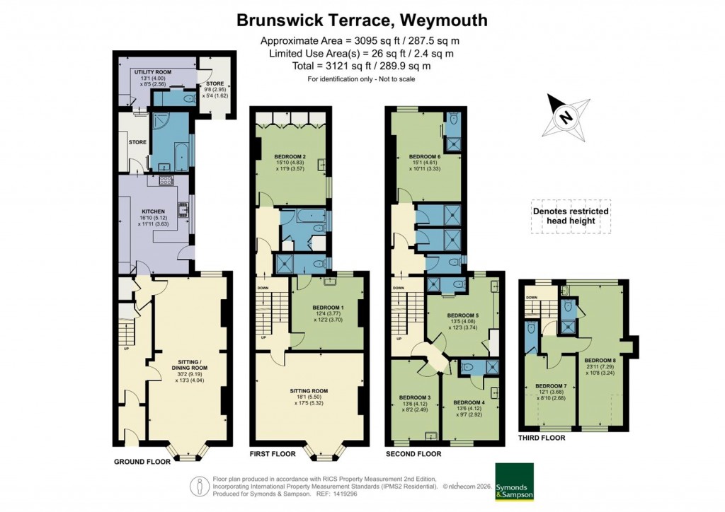 Floorplans For Brunswick Terrace, Weymouth