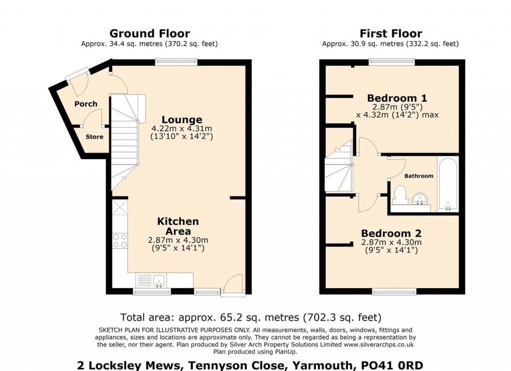 Floorplans For Locksley Mews, Tennyson Close, Yarmouth