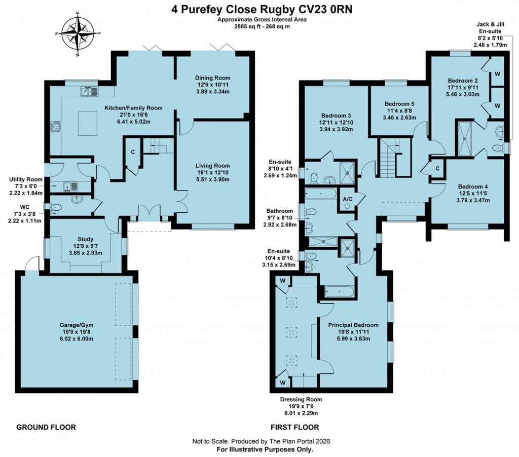 Floorplans For Purefey Close, Rugby