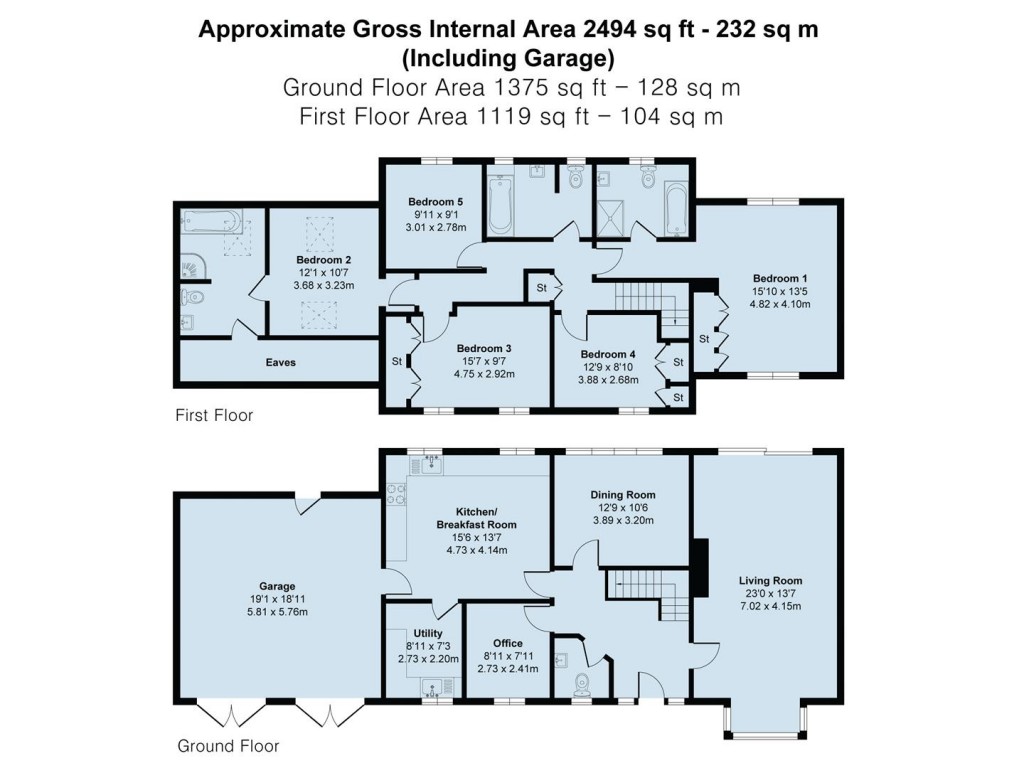 Floorplans For Hellidon Road, Priors Marston, Southam, CV47