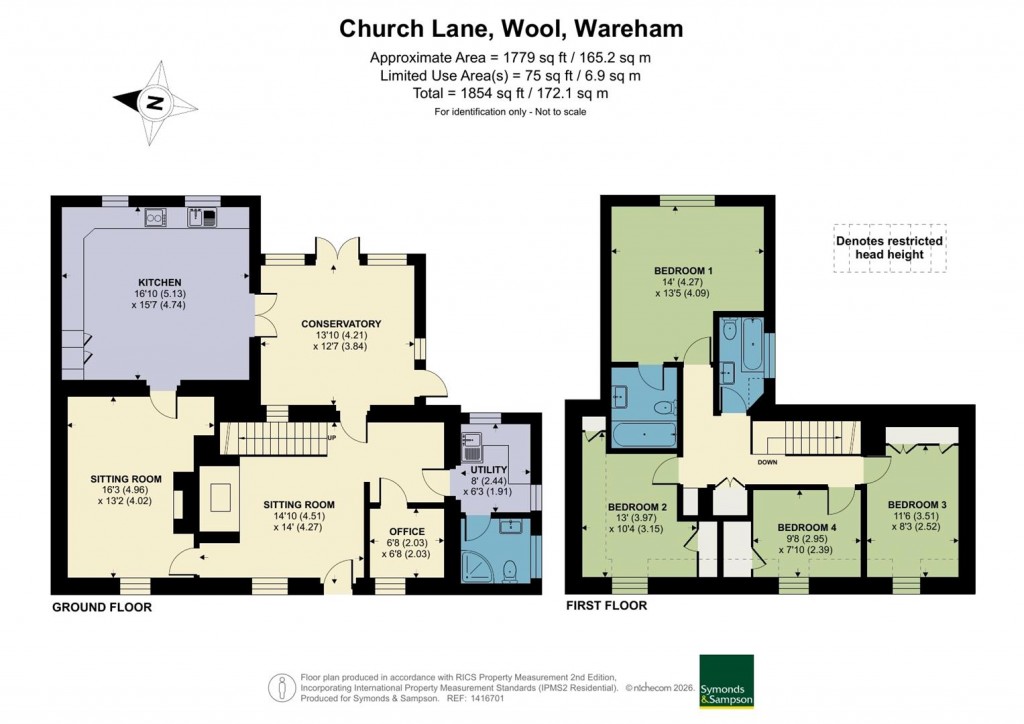 Floorplans For Church Lane, Wool, Wareham