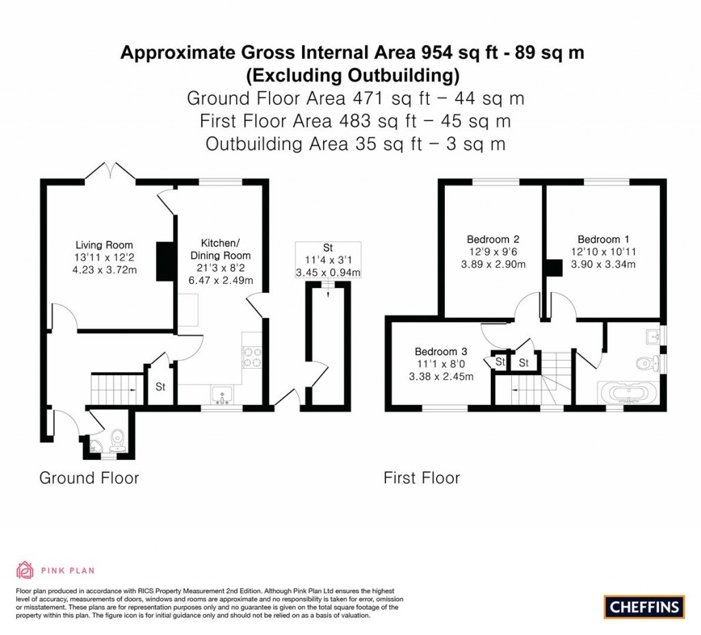 Floorplans For Kirby Road, Waterbeach, Cambridge