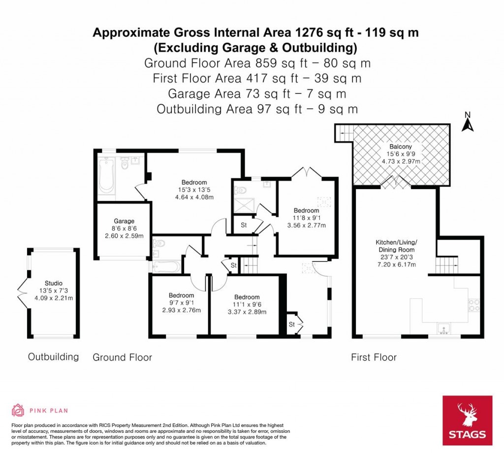 Floorplans For Sherwell Close, Staverton