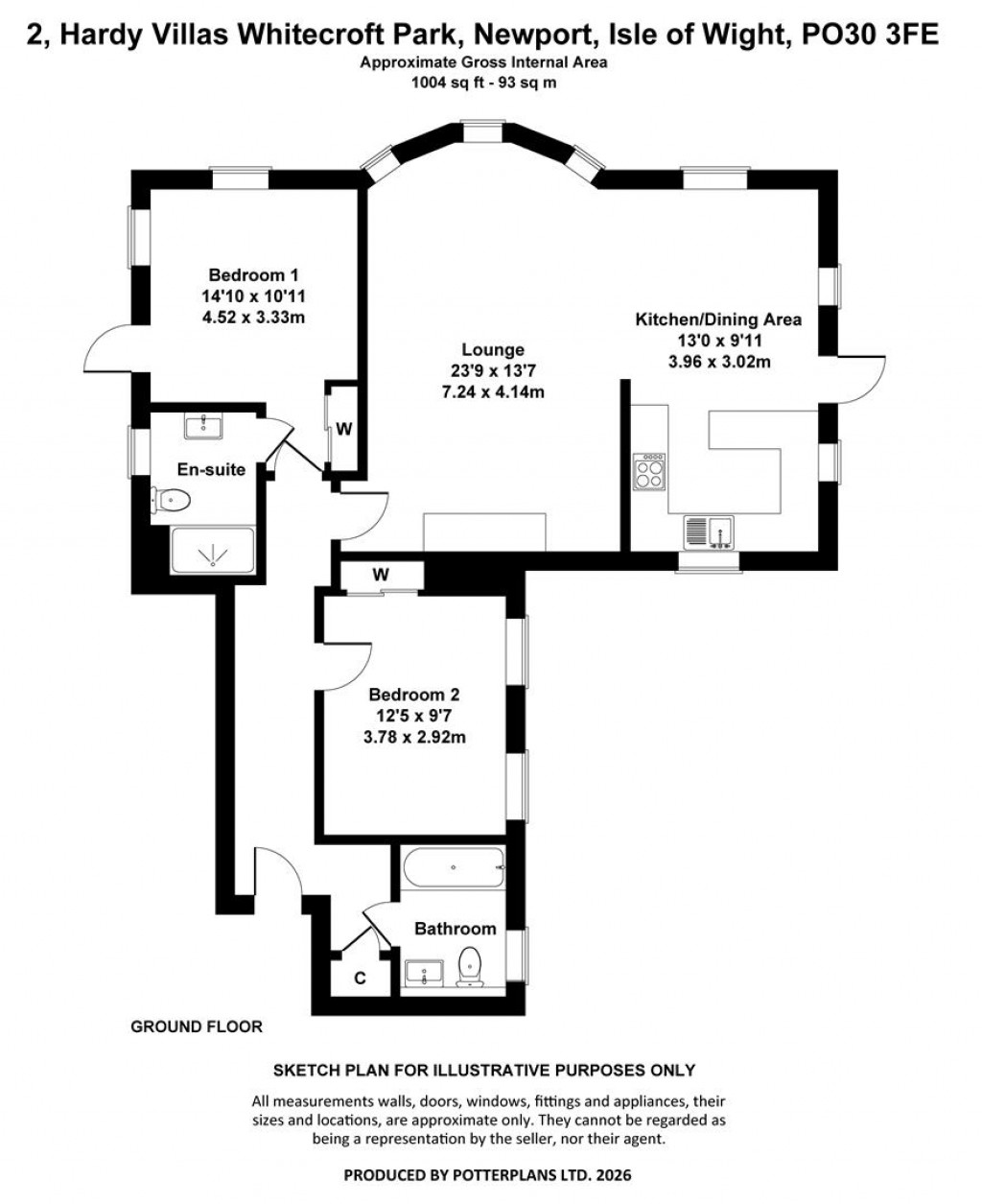 Floorplans For Gatcombe, Nr Newport, Isle of Wight