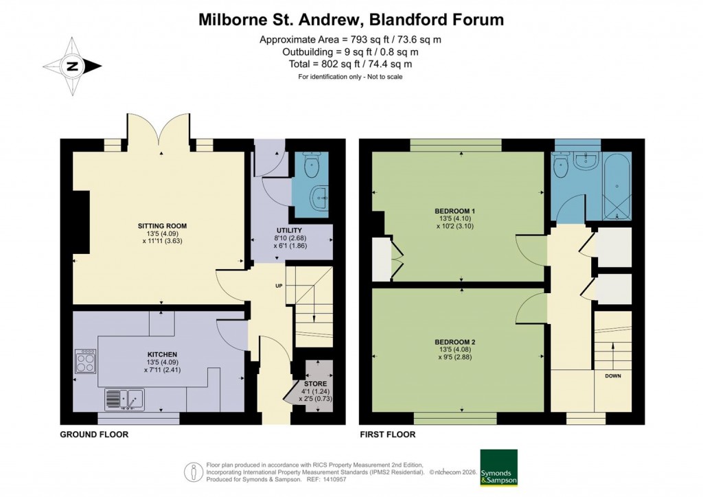 Floorplans For Hopsfield, Milborne St. Andrew, Blandford Forum
