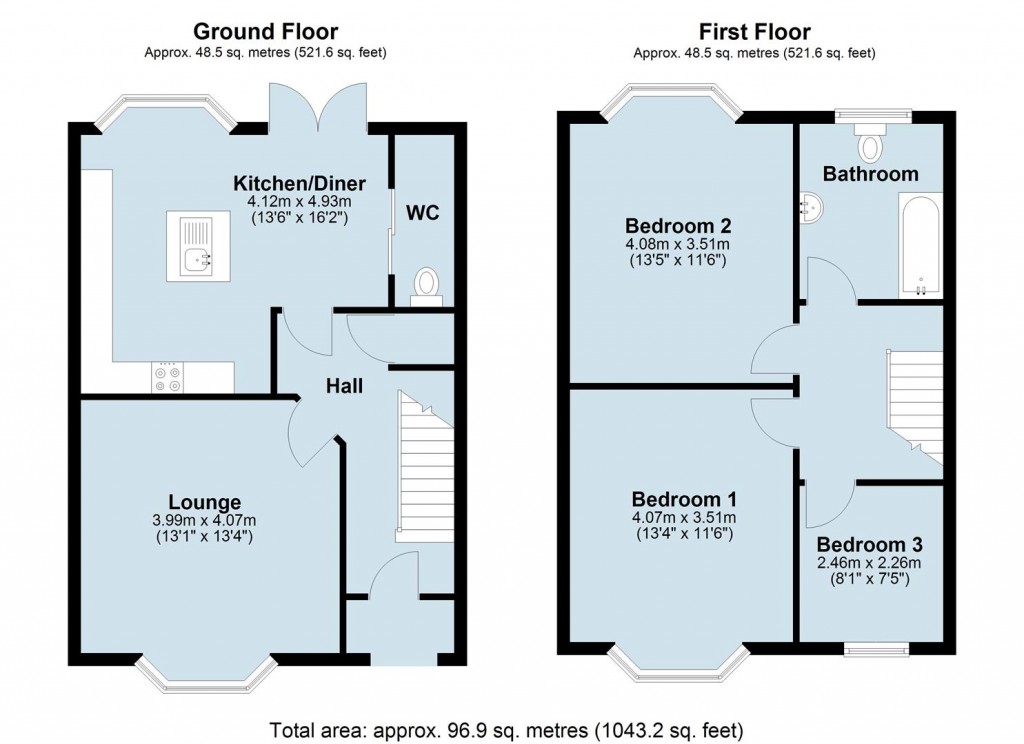 Floorplans For Brookland Road, Northampton, NN1
