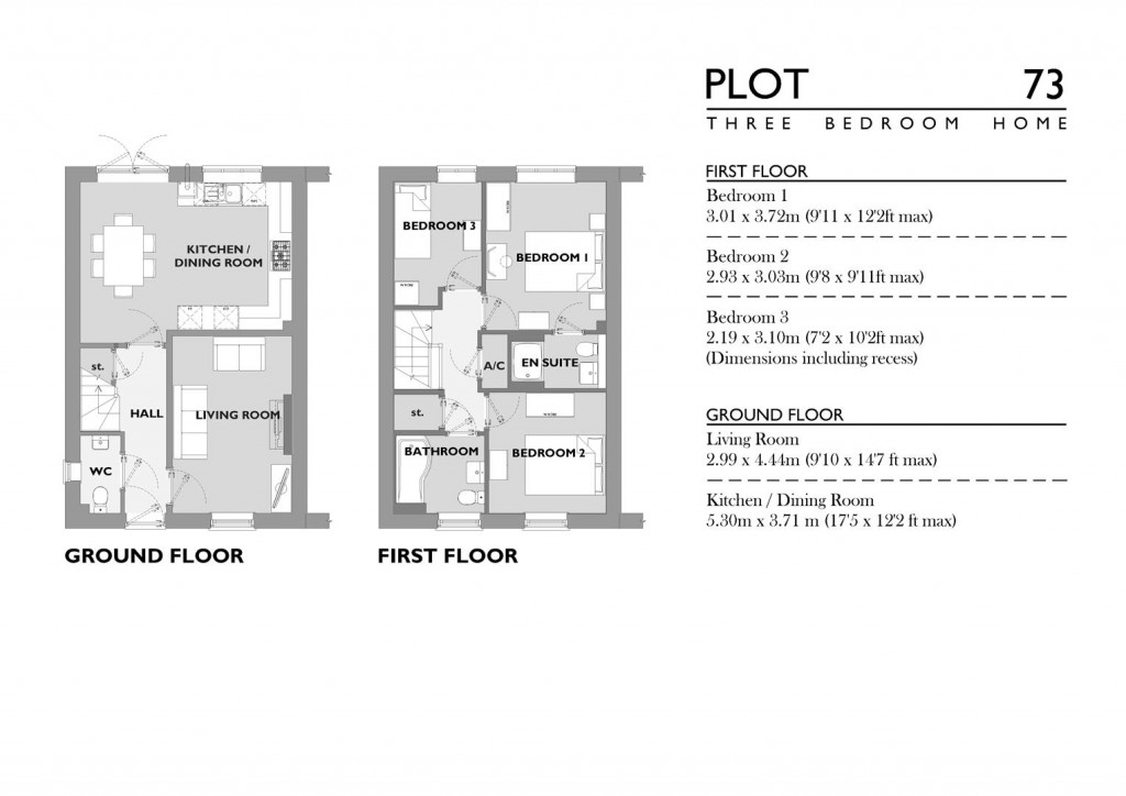 Floorplans For Saltash Place, Poundbury, Dorset