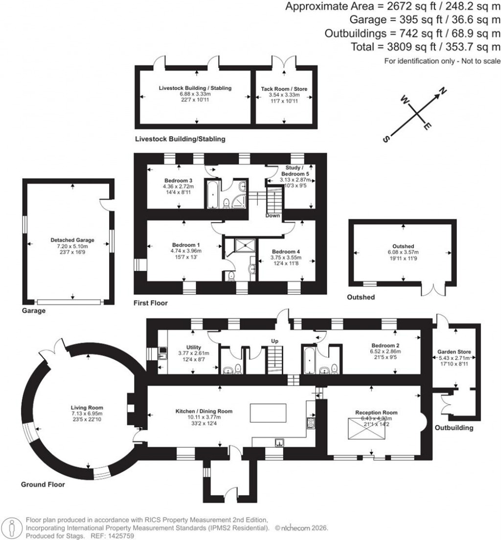 Floorplans For Dowgas Farm, Coombe, St. Austell