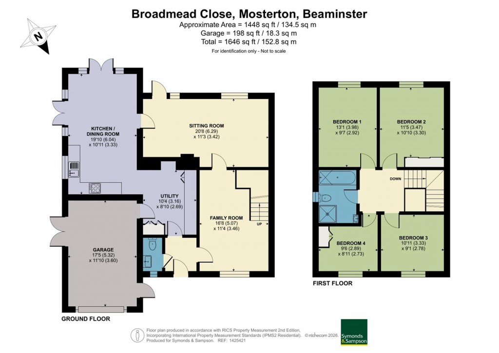 Floorplans For Broadmead Close, Mosterton, Beaminster