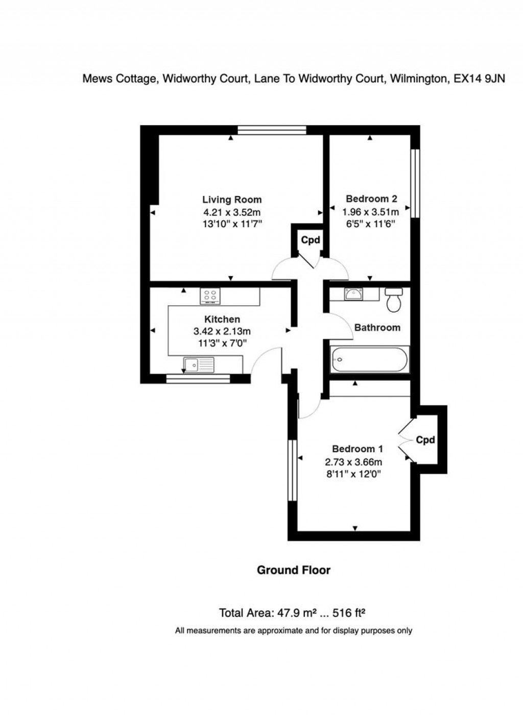 Floorplans For Widworthy Court, Wilmington, Honiton