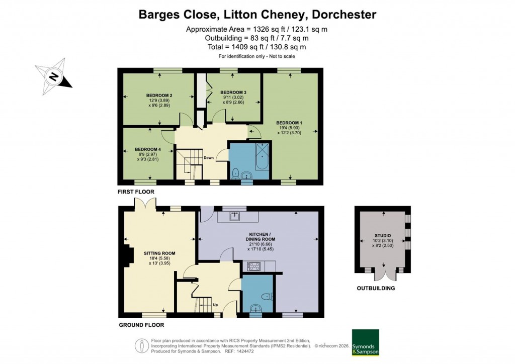Floorplans For Barges Close, Litton Cheney, Dorchester