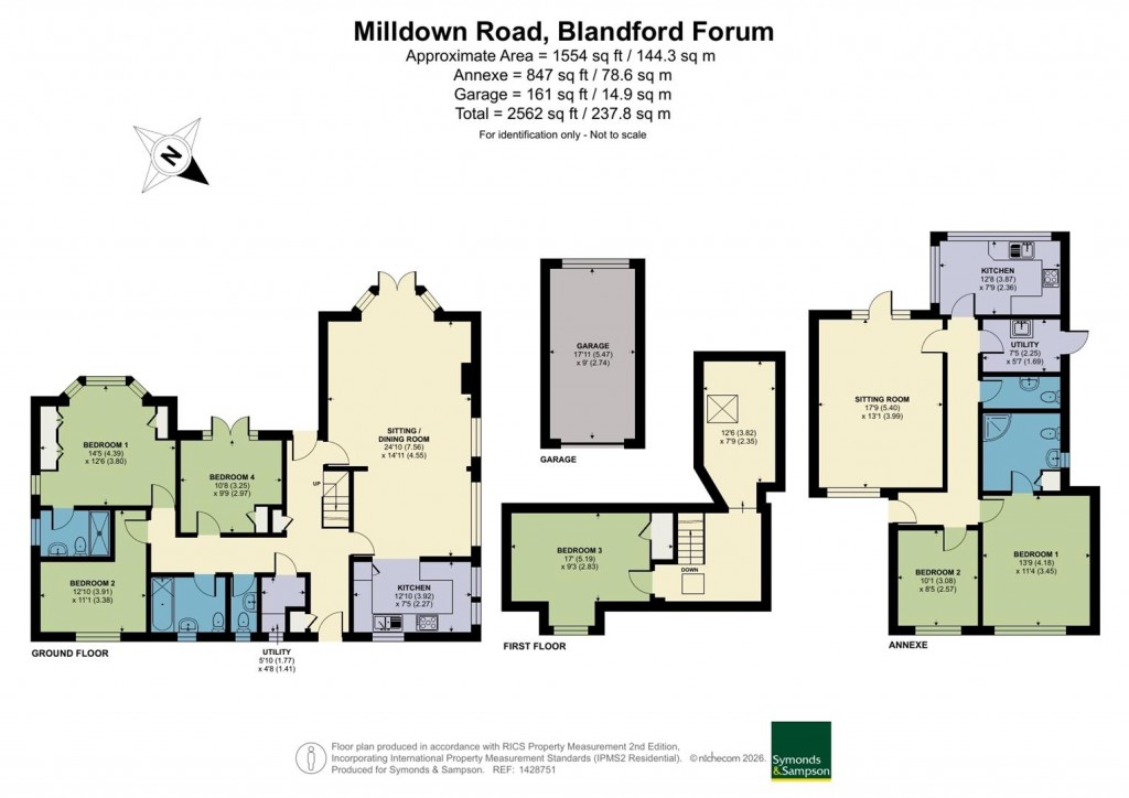 Floorplans For Milldown Road, Blandford Forum