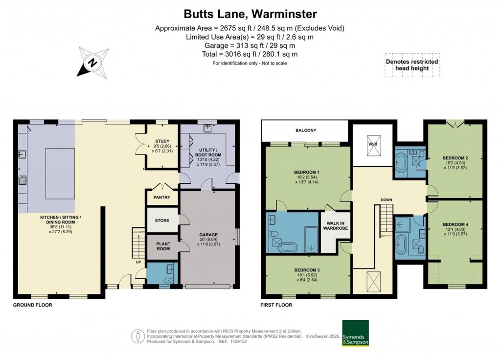 Floorplans For Butts Lane, Kilmington, Warminster