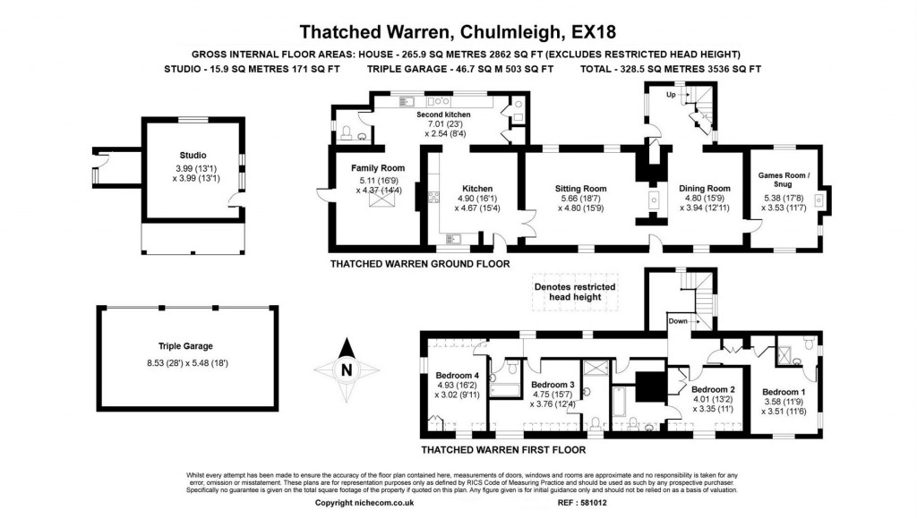 Floorplans For Elstone, Near Chulmleigh