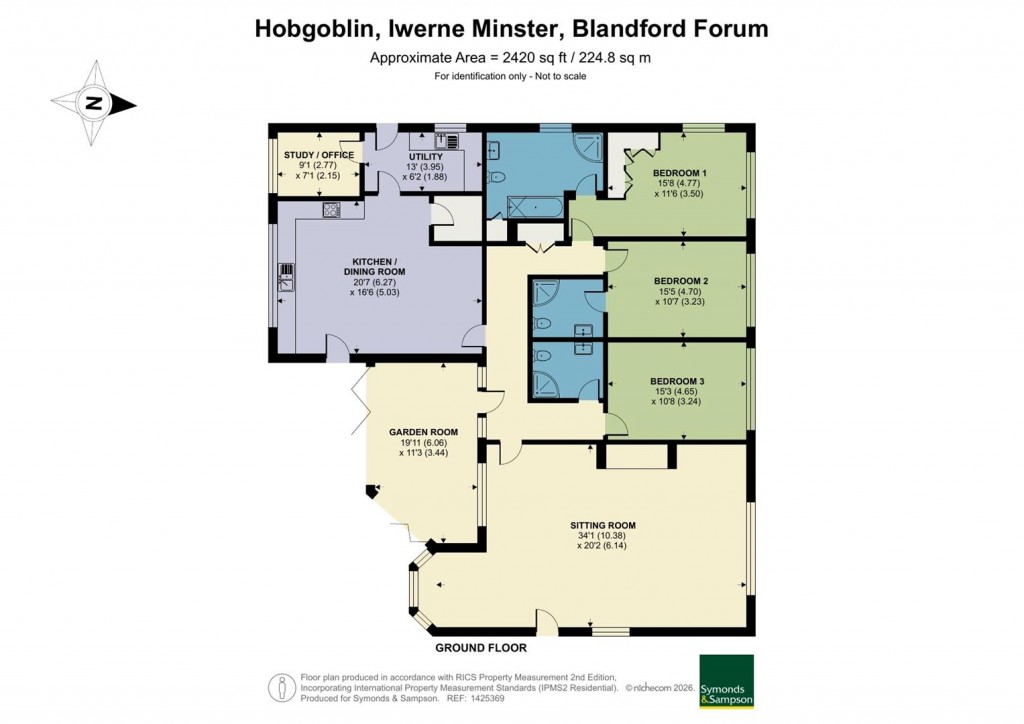 Floorplans For Watery Lane, Iwerne Minster, Blandford Forum