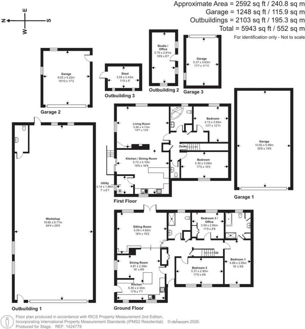 Floorplans For Hicks Mill, Bissoe, Truro, Cornwall