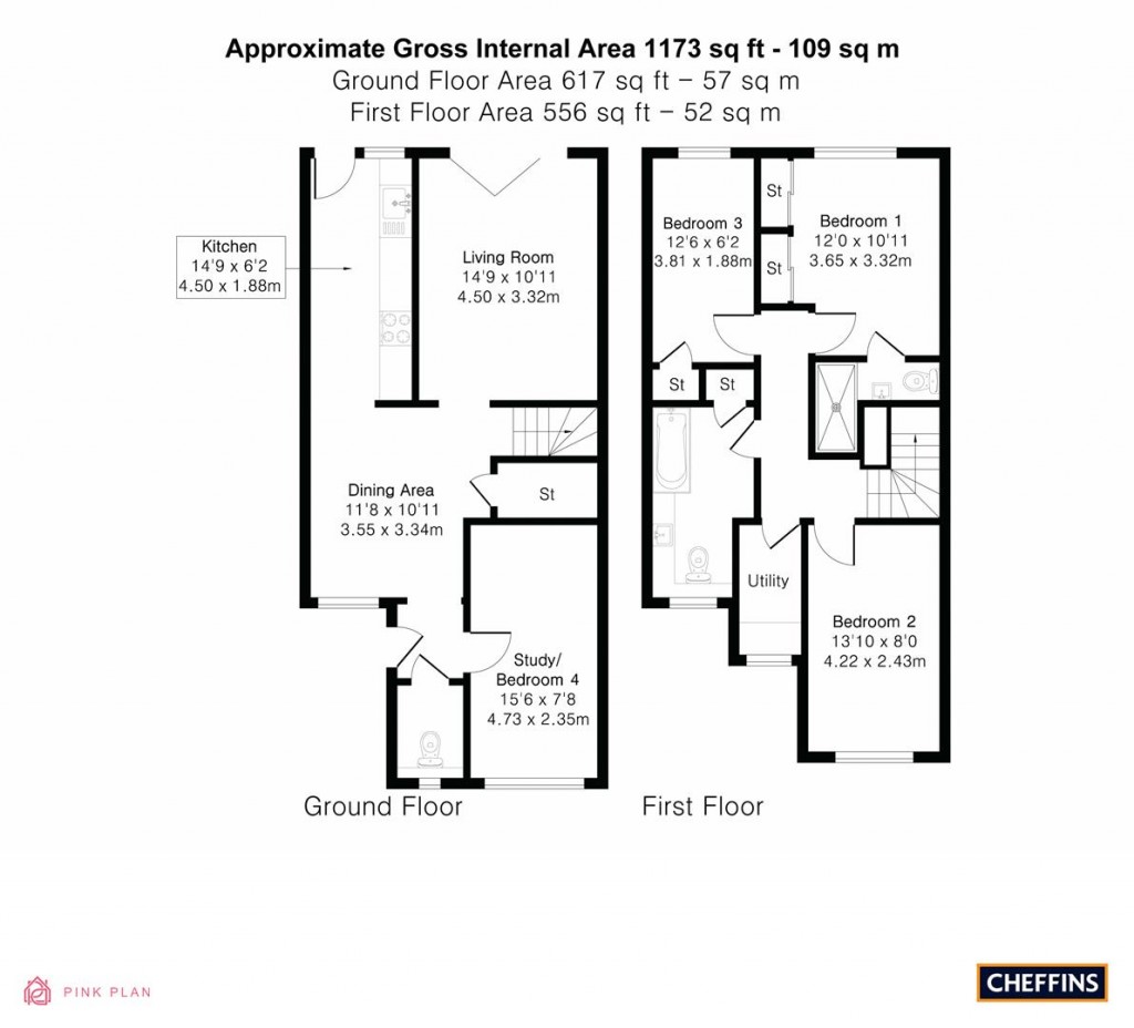 Floorplans For Elsworth Place, Cambridge