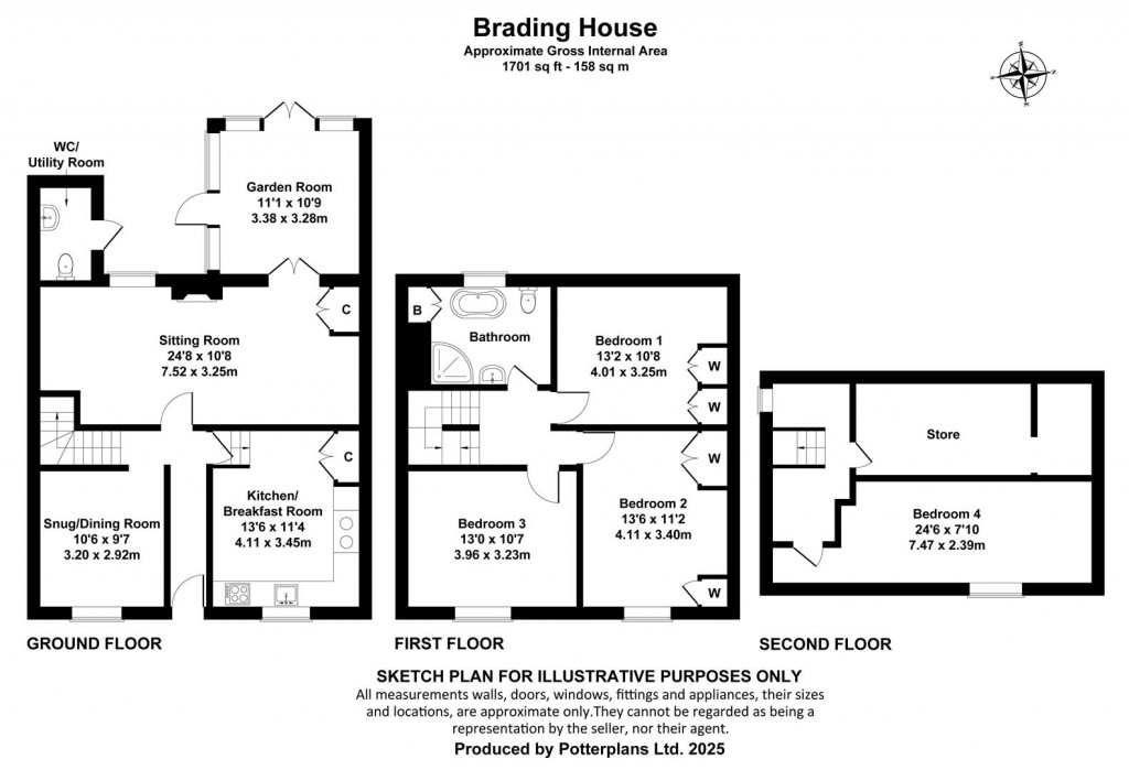 Floorplans For Brading, Isle of Wight