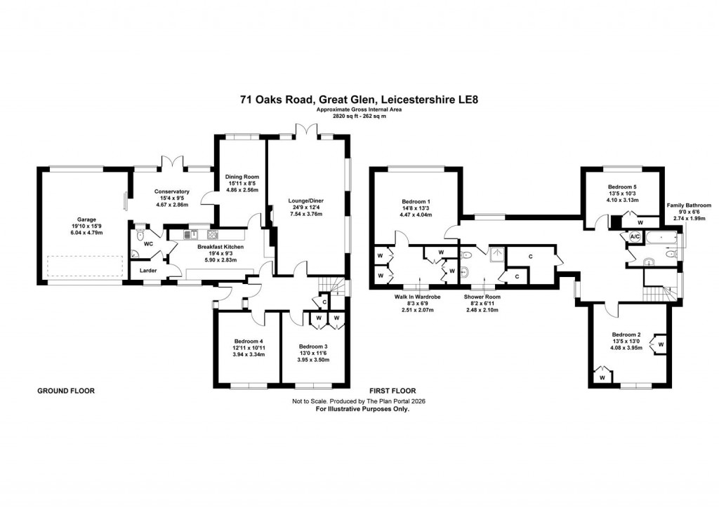 Floorplans For Oaks Road, Great Glen, Leicestershire