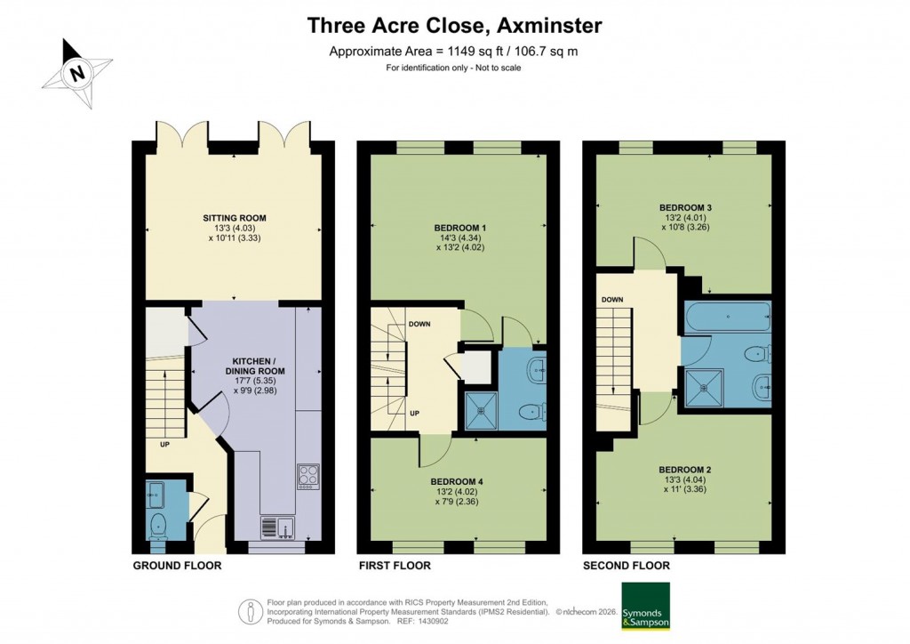 Floorplans For Three Acre Close, Axminster