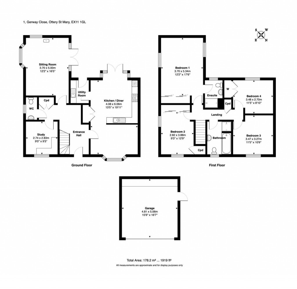 Floorplans For Gerway Close, Ottery St. Mary