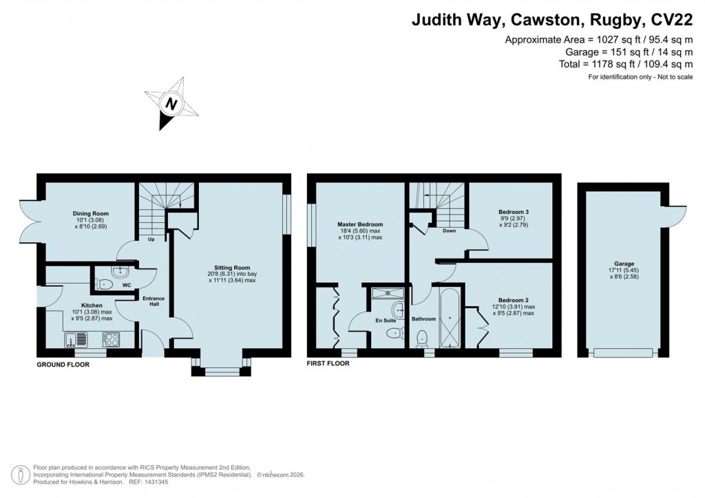 Floorplans For Judith Way, Cawston, Rugby