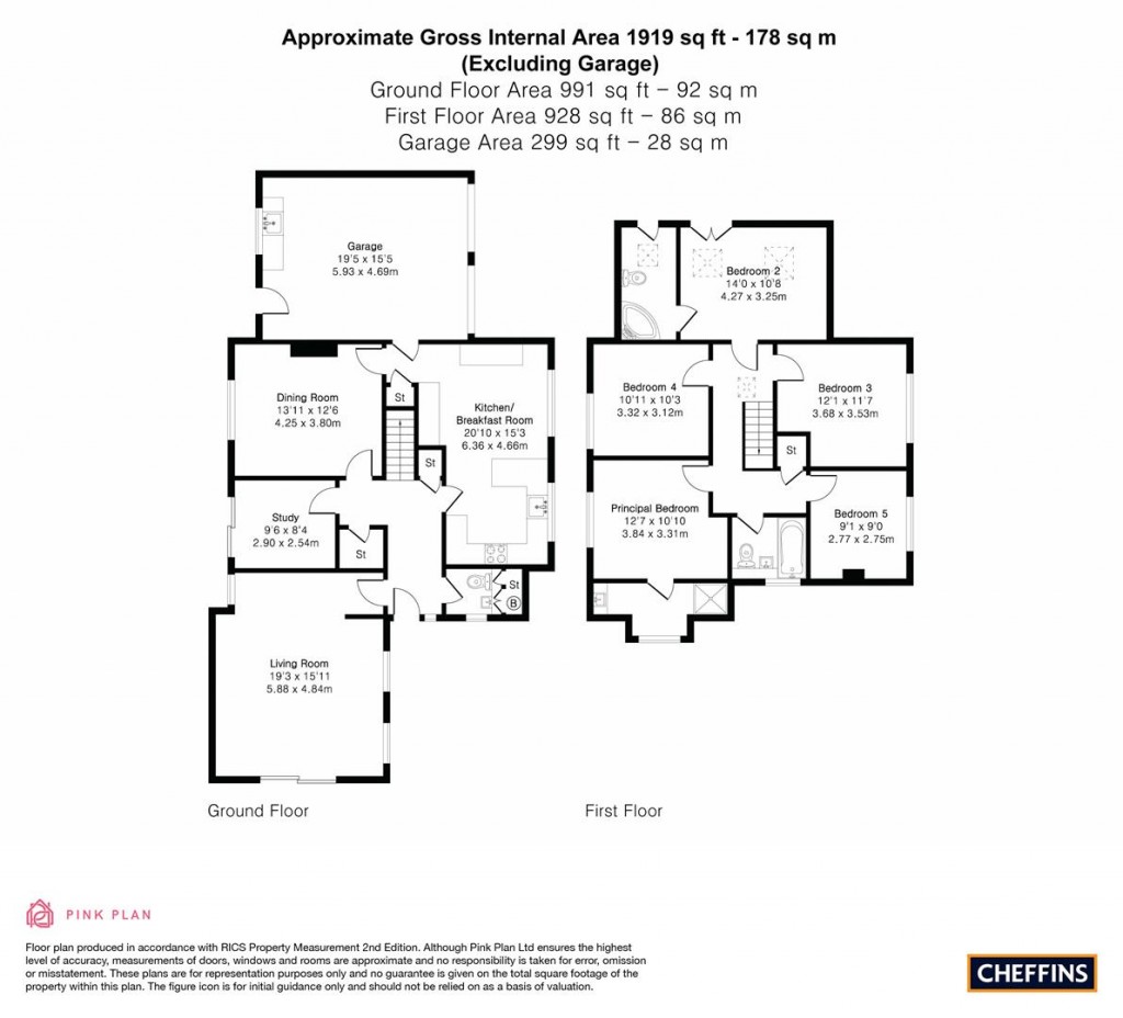 Floorplans For Cottons Field, Dry Drayton, Cambridge