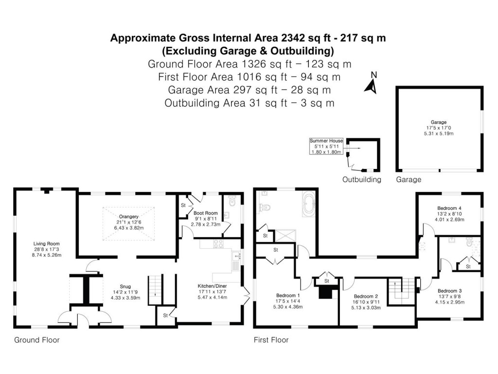 Floorplans For Barton Road, Haslingfield, Cambridge