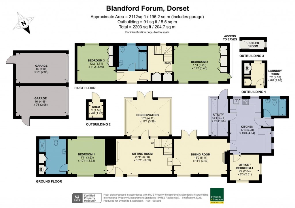 Floorplans For Tarrant Keyneston, Blandford Forum, Dorset