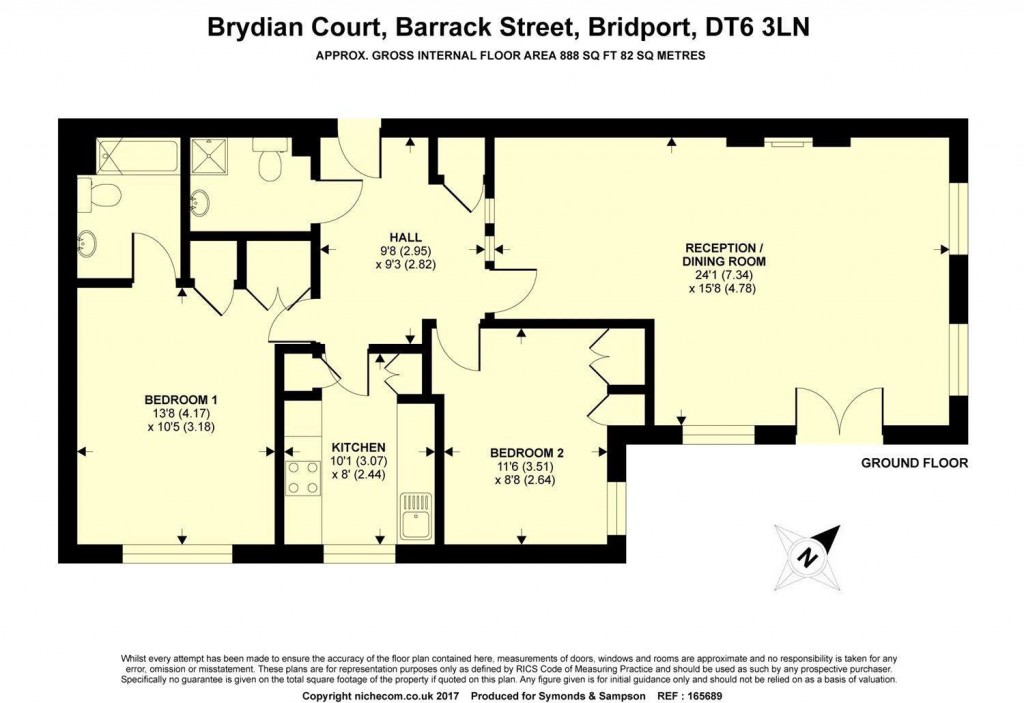 Floorplans For Brydian Court, Barrack Street, Bridport