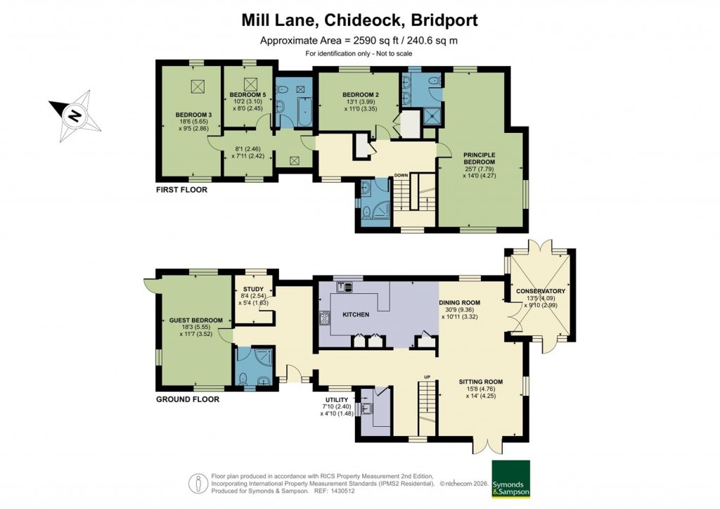 Floorplans For Mill Lane, Chideock, Bridport