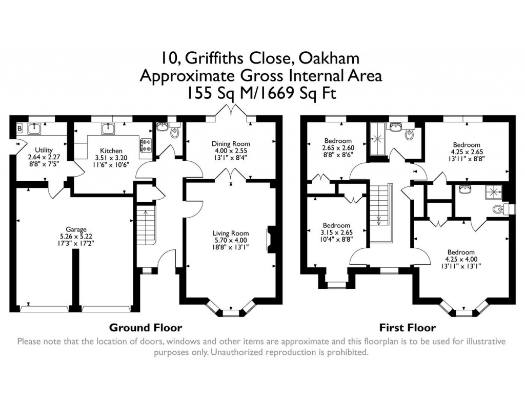 Floorplans For Griffiths Close, Oakham, Rutland