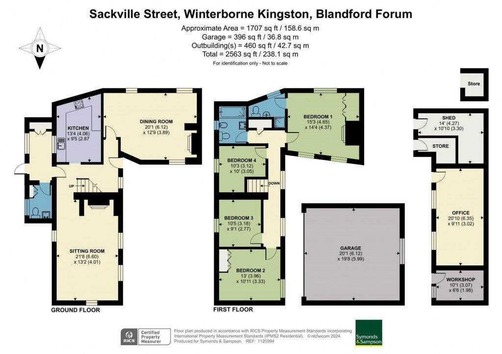 Floorplans For Sackville Street, Winterborne Kingston, Blandford Forum