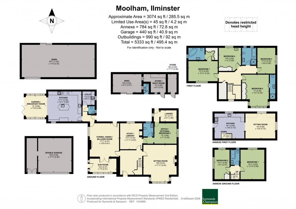 Floorplans For Moolham Lane, Moolham, Ilminster