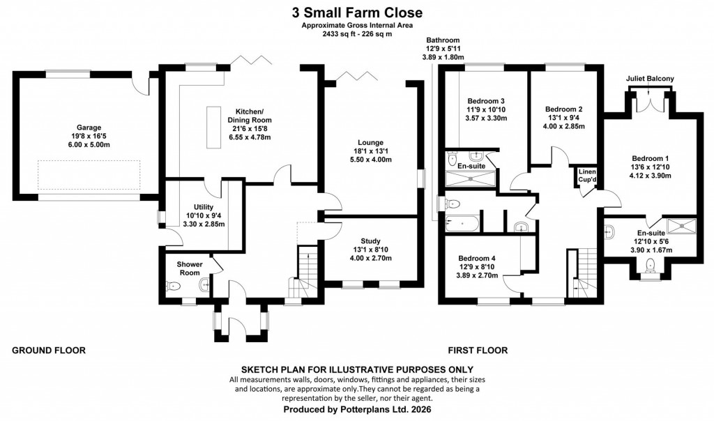 Floorplans For Freshwater, Isle of Wight