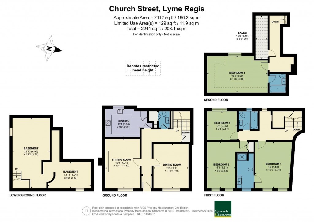 Floorplans For Church Street, Lyme Regis