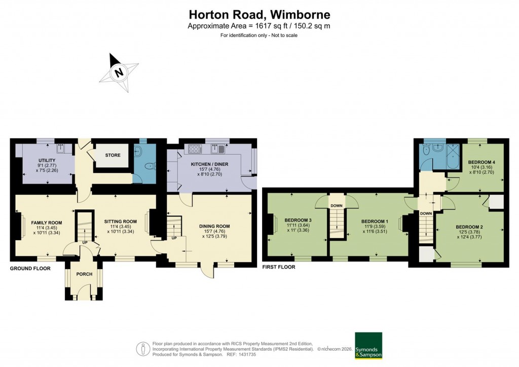 Floorplans For Horton Road, Three Legged Cross, Wimborne