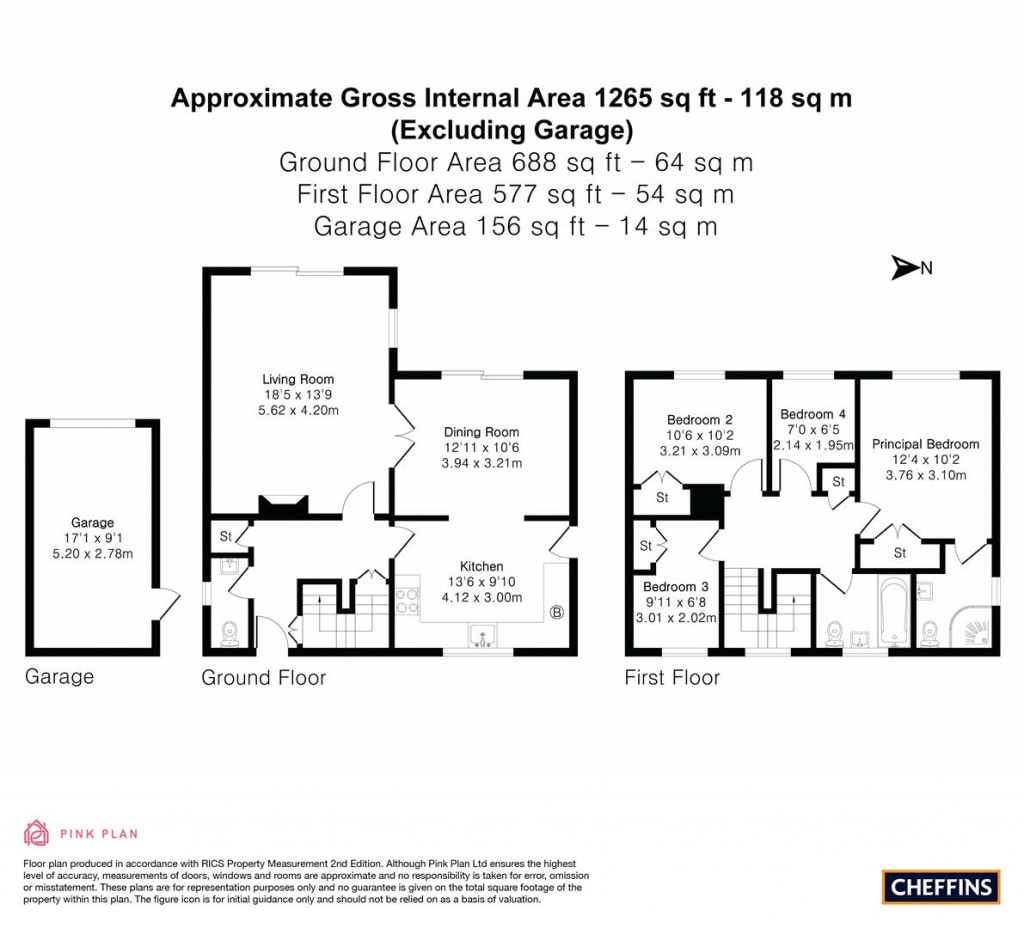 Floorplans For Males Close, Cottenham, Cambridge