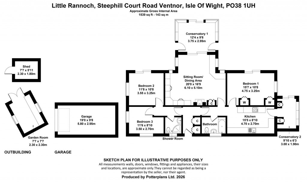 Floorplans For Ventnor, Isle of Wight