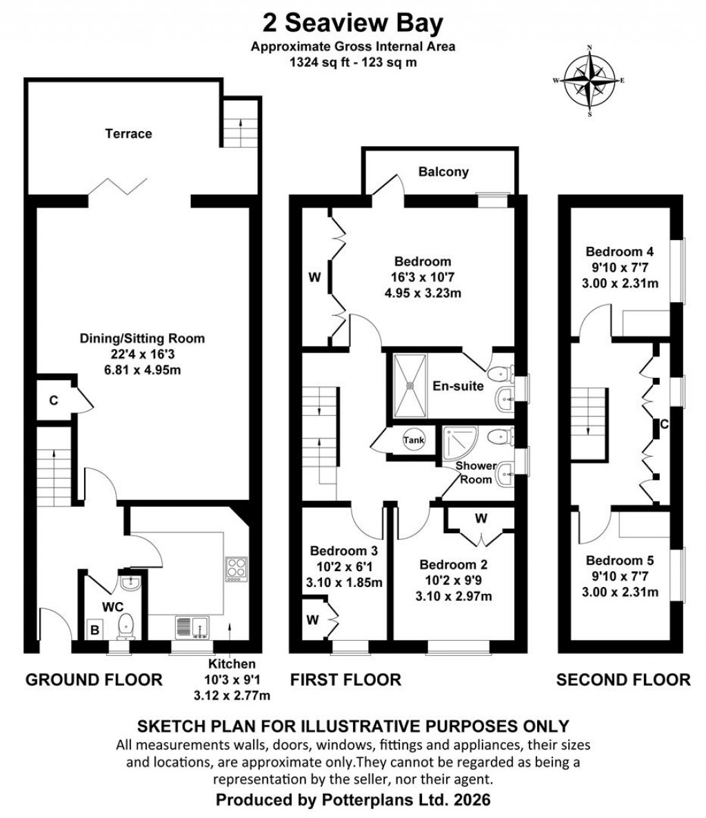 Floorplans For Seaview, Isle of Wight