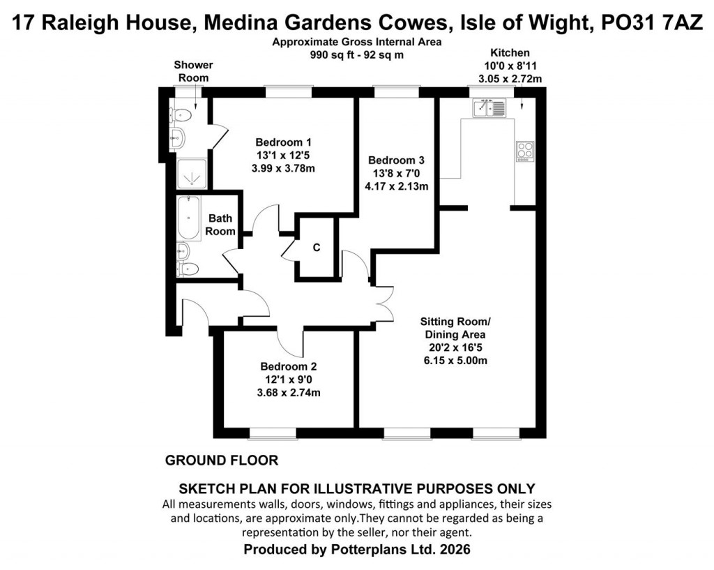 Floorplans For Cowes, Isle of Wight