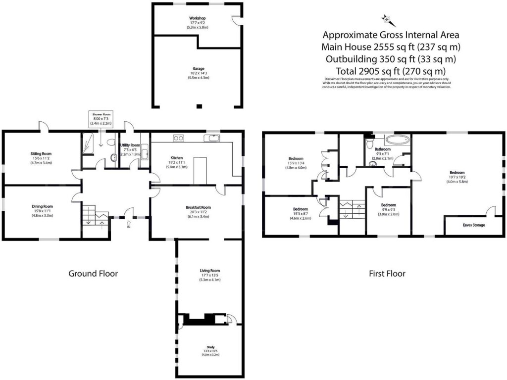 Floorplans For Lower Pond Street, Duddenhoe End, Saffron Walden