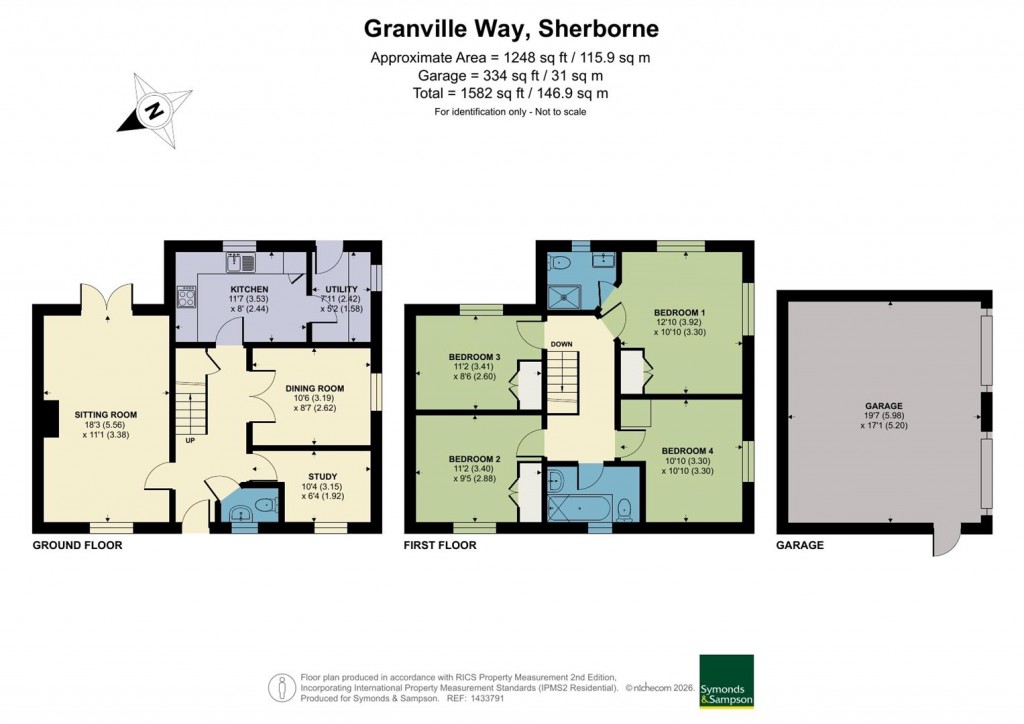 Floorplans For Granville Way, Sherborne, Dorset