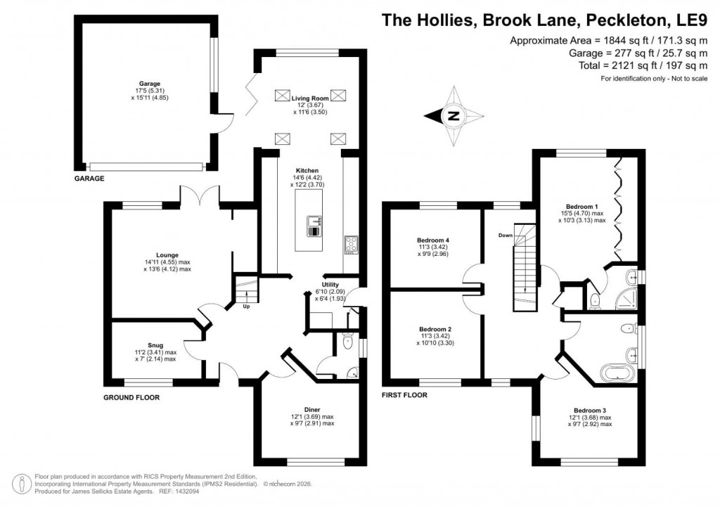 Floorplans For Brook Lane, Peckleton, Leicestershire