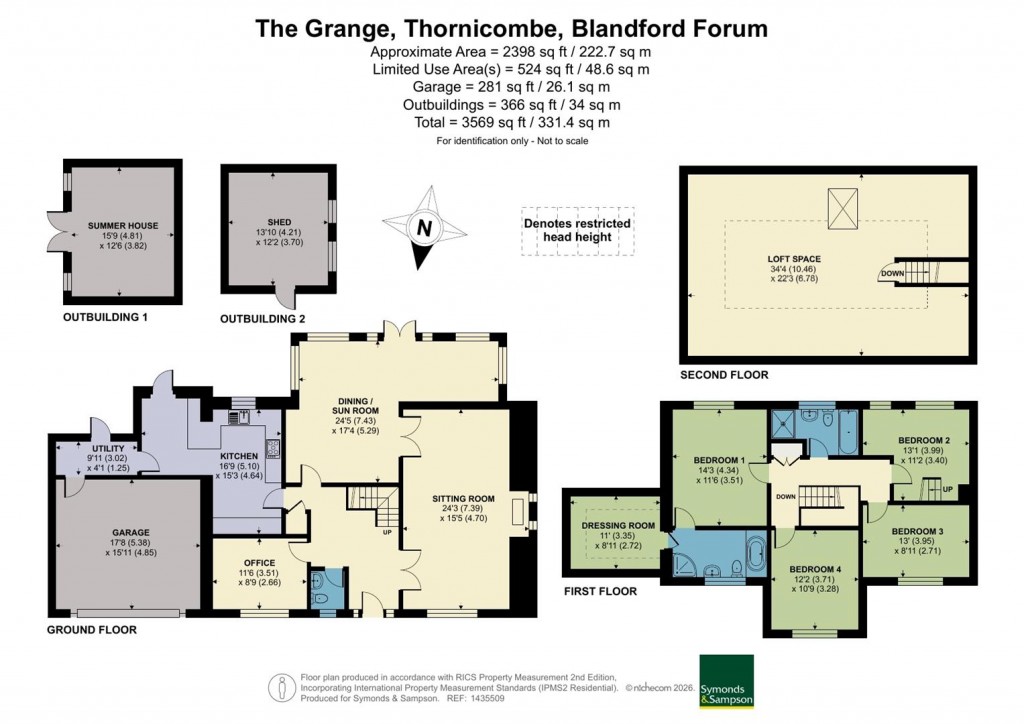 Floorplans For Thornicombe, Blandford Forum