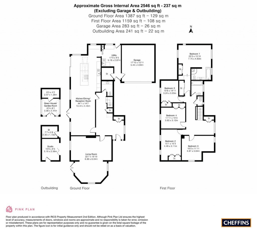 Floorplans For Lowfields, Little Eversden, Cambridge