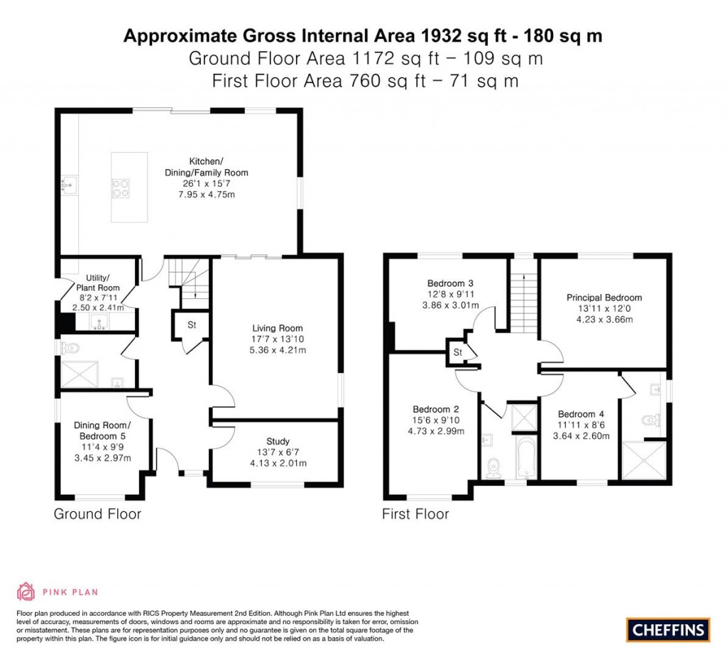 Floorplans For Cambridge Road, Oakington, Cambridge