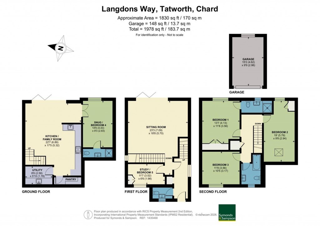 Floorplans For Langdons Way, Tatworth, Chard