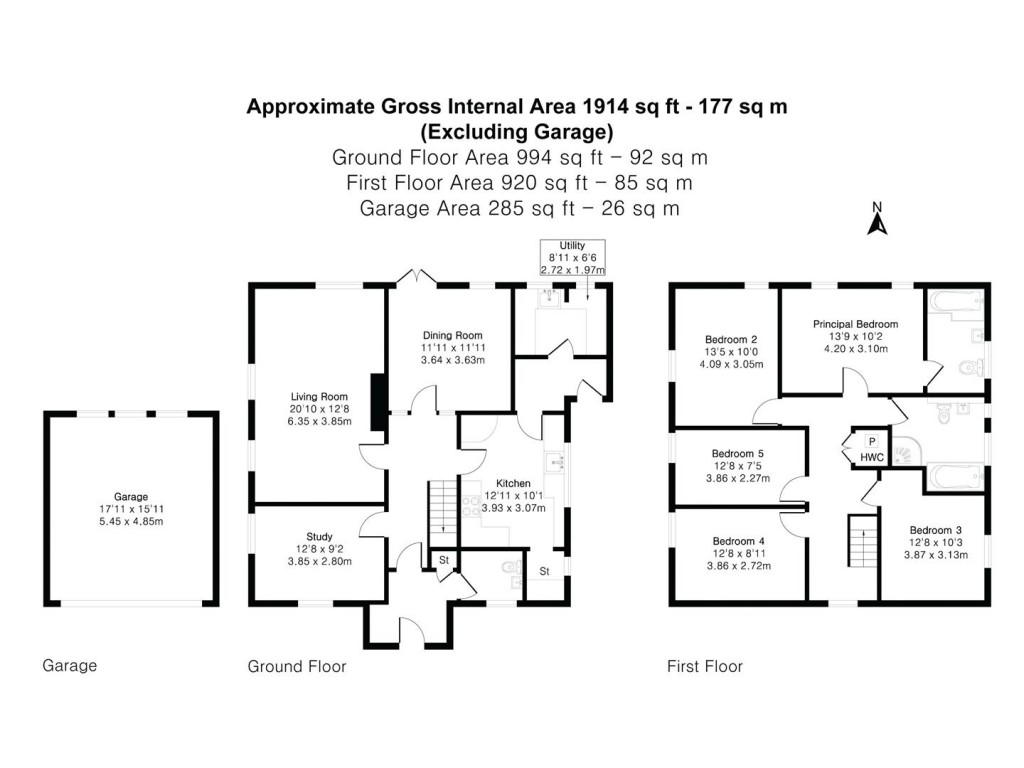 Floorplans For Holben Close, Barton, Cambridge